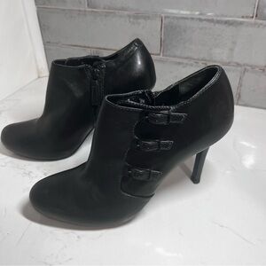 Cole Haan Maria Sharapova black buckle booties
